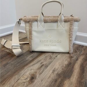 Kate Spade White and Tan Tote Bag